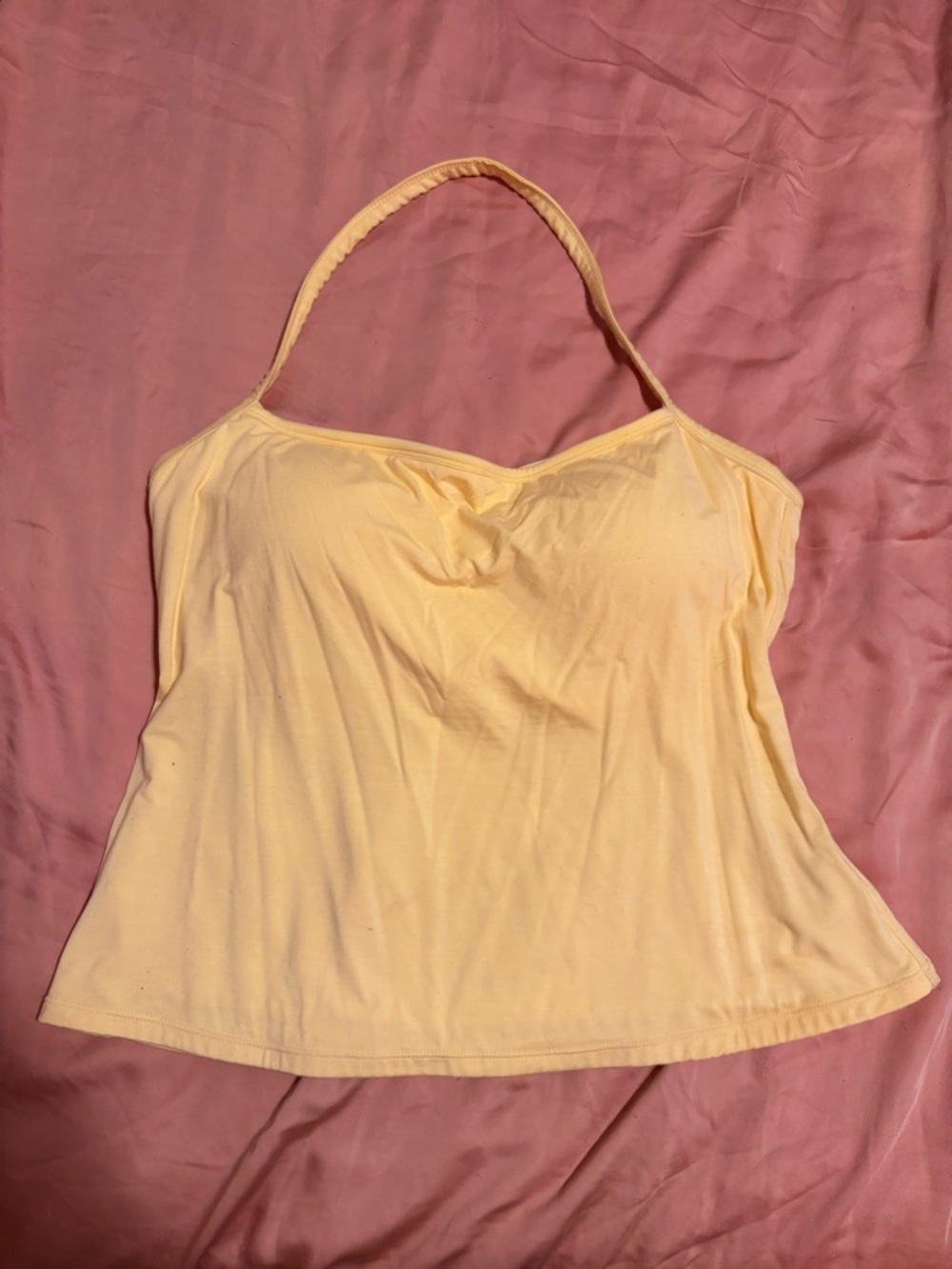 Klassy Network Square neck halter top lemon yellow